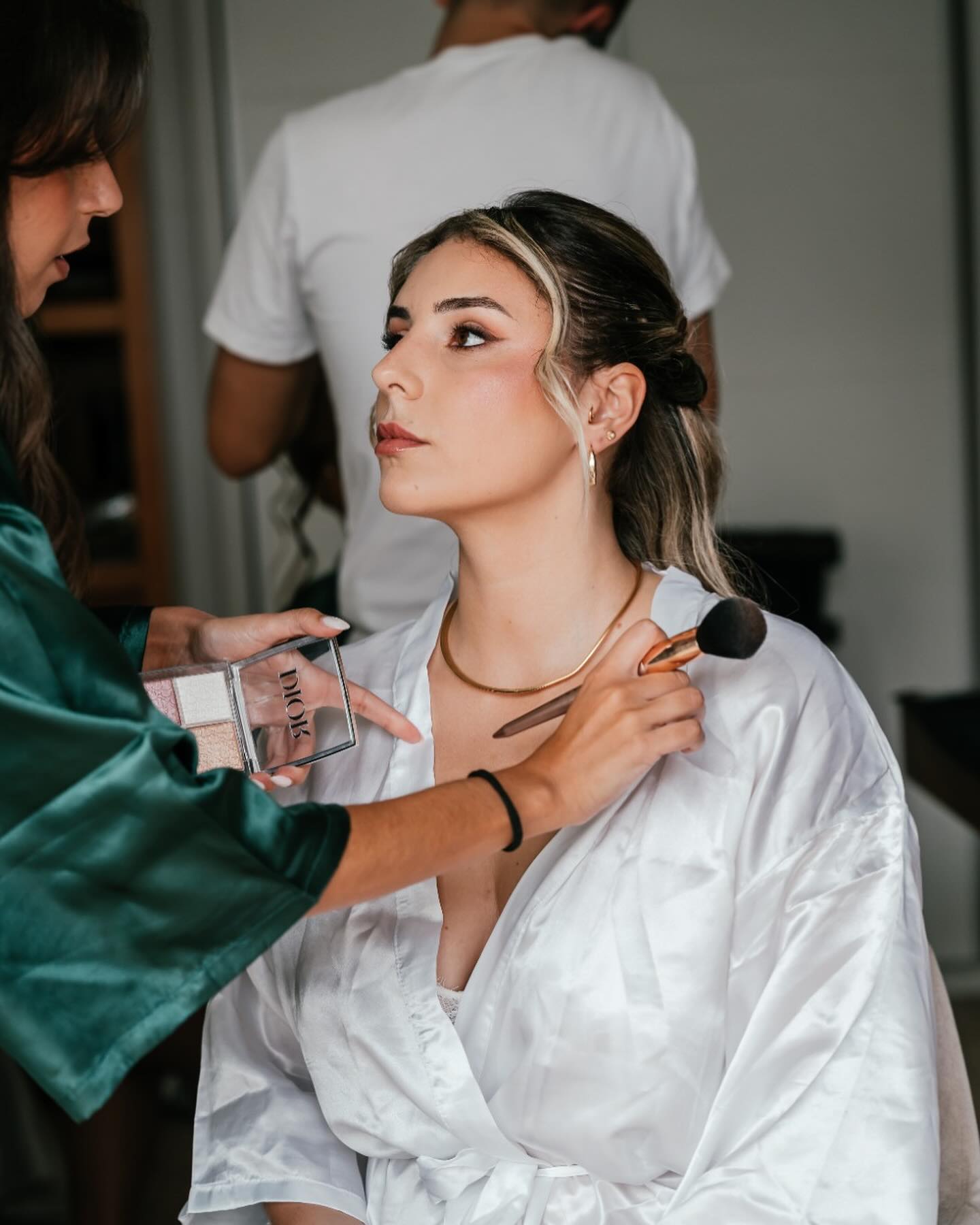 Bridal makeup and elegant updo